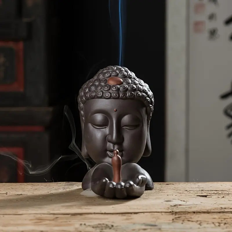 Ceramic Buddha Backflow Incense Burner for Home Decor