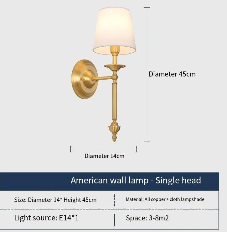 Brass Wall Lamp for Bedroom and Living Room Wholesale