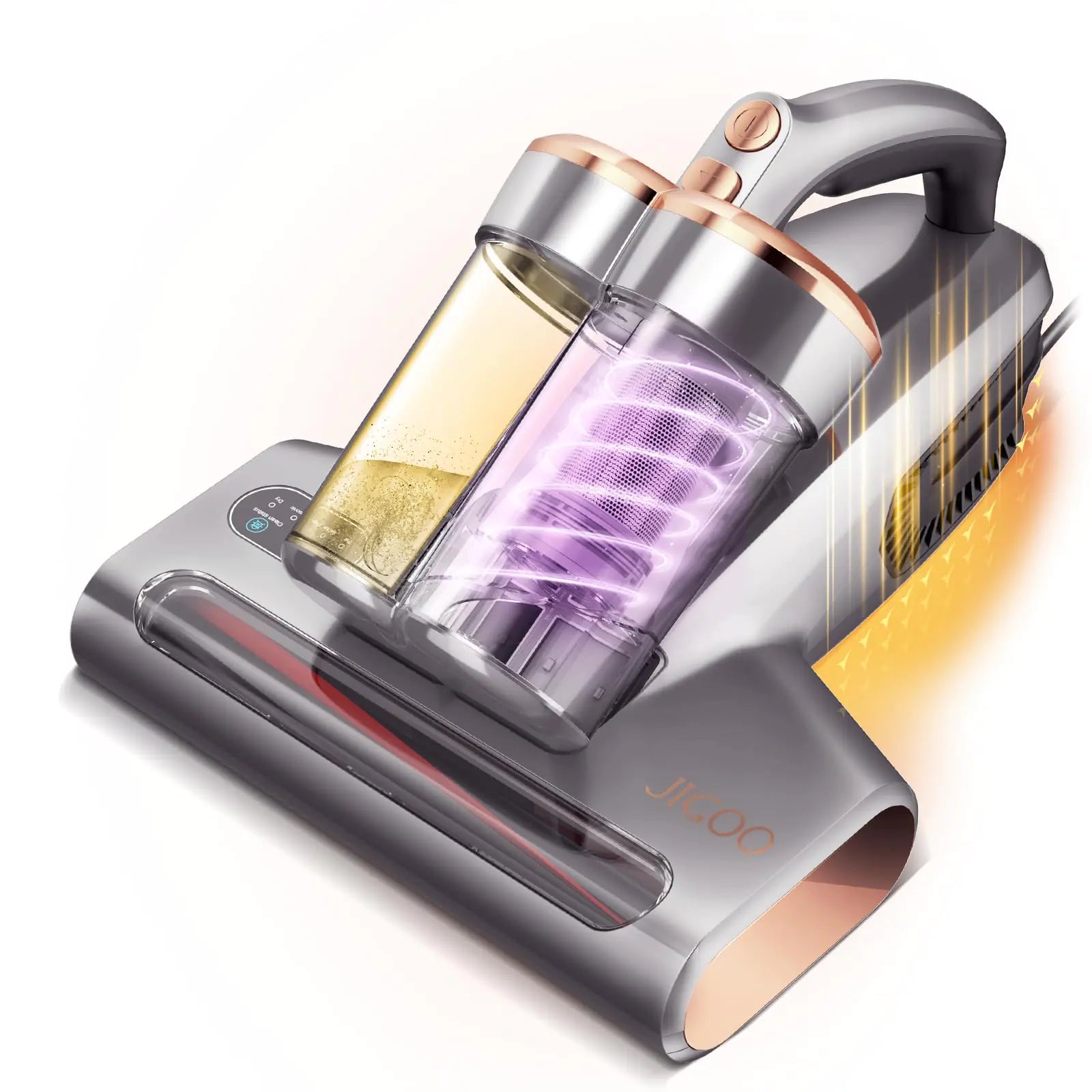 JIGOO Bed Vacuum Cleaner with Dust Sensor: 500W 13Kpa Mattress Vacuum Cleaner with UV & Ultrasonic and High HeatingAnti-allergen Powerful Handheld Bed Vacuums for Mattress (S300 Pro Corded)