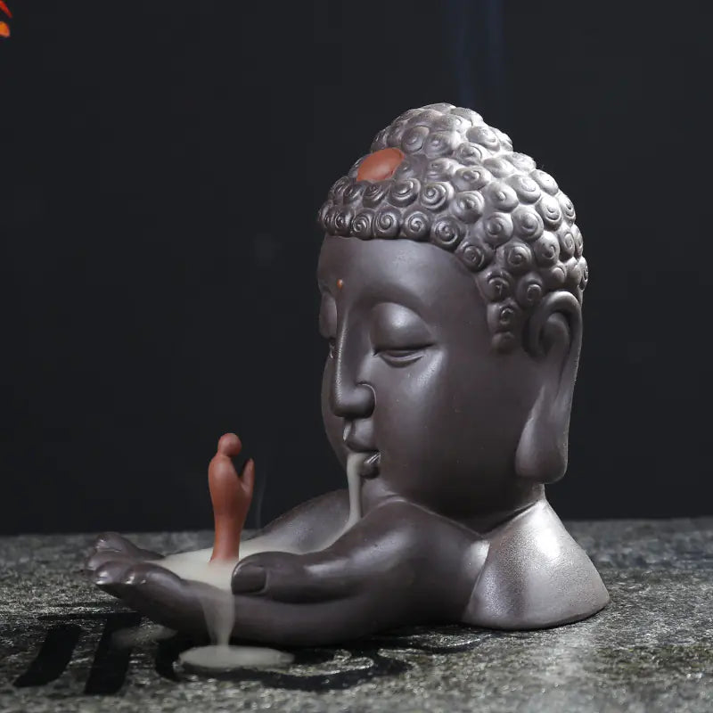 Ceramic Buddha Backflow Incense Burner for Home Decor