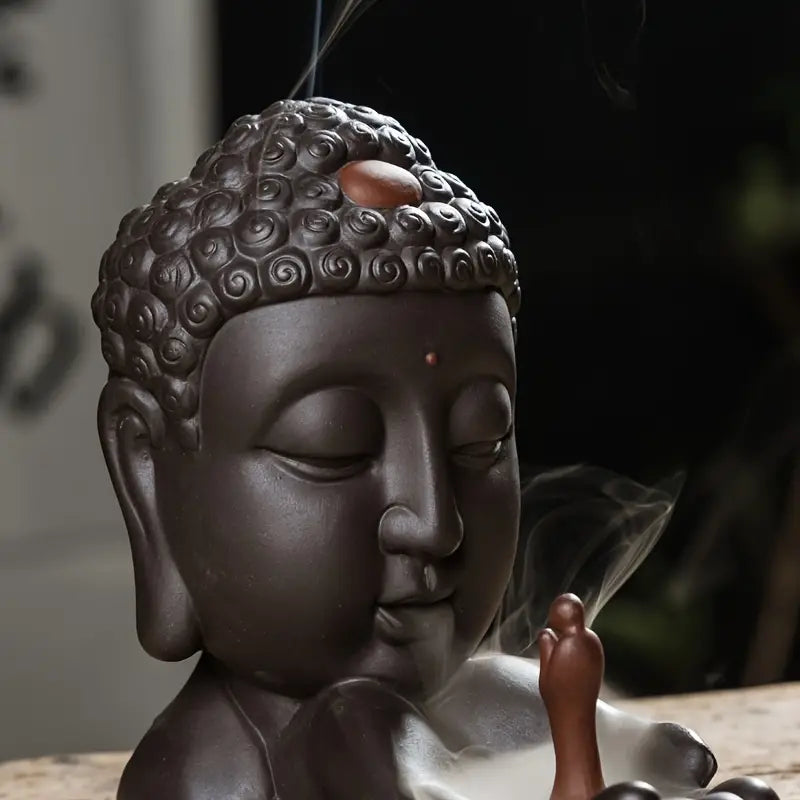 Ceramic Buddha Backflow Incense Burner for Home Decor
