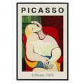 Framed Canvas Print Wall Art A Dream Famous Paintings Artwork By Pablo Picasso Canvas Prints Home Decoration for Living Room Bed Room Office - 16x24in Black Framed