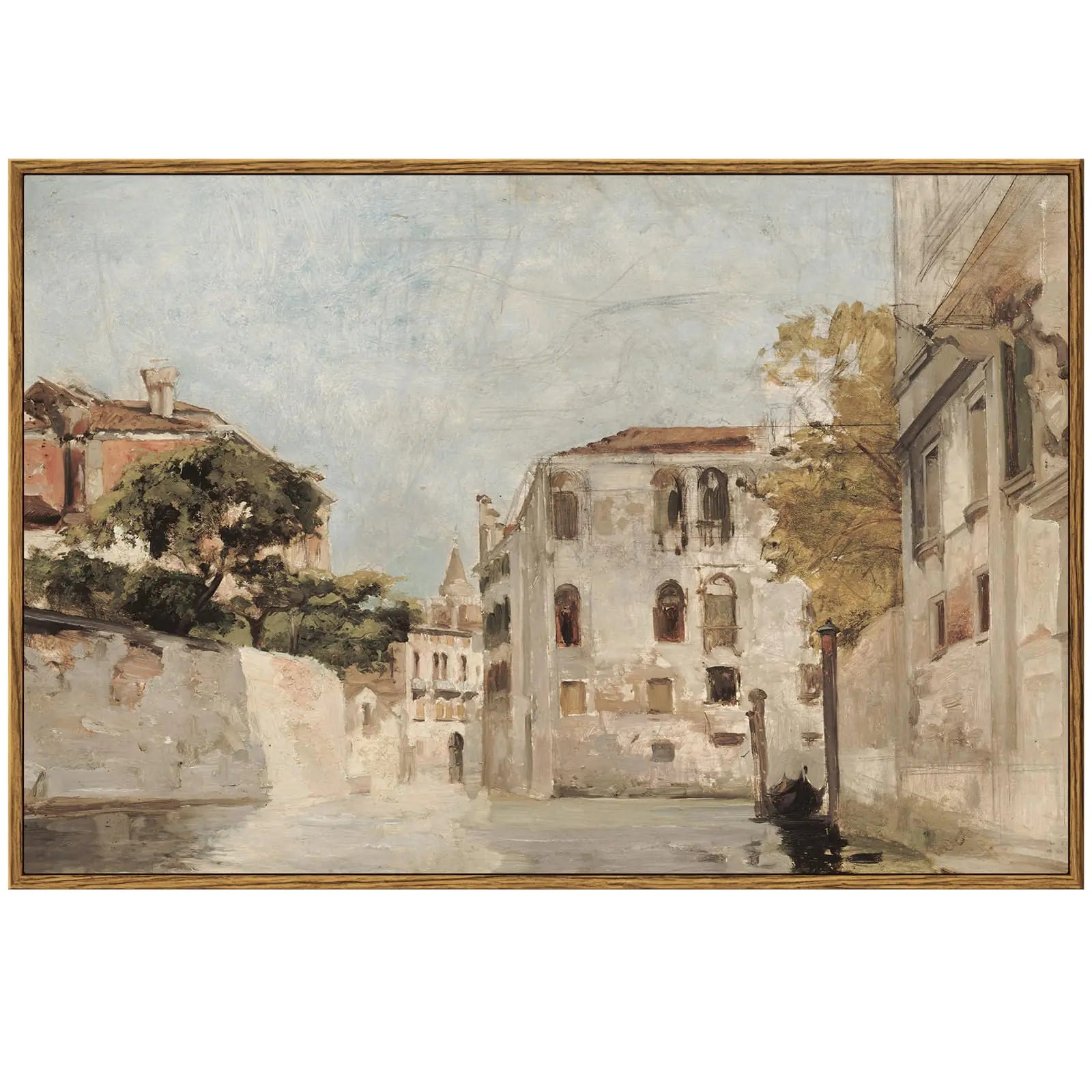 InSimSea Framed Wall Art for Living Room Classical Cityscape Artwork Wall Decorations View of Venice Canvas Prints Bathroom Pictures Farmhouse Office Home Wall Decor 16x24in