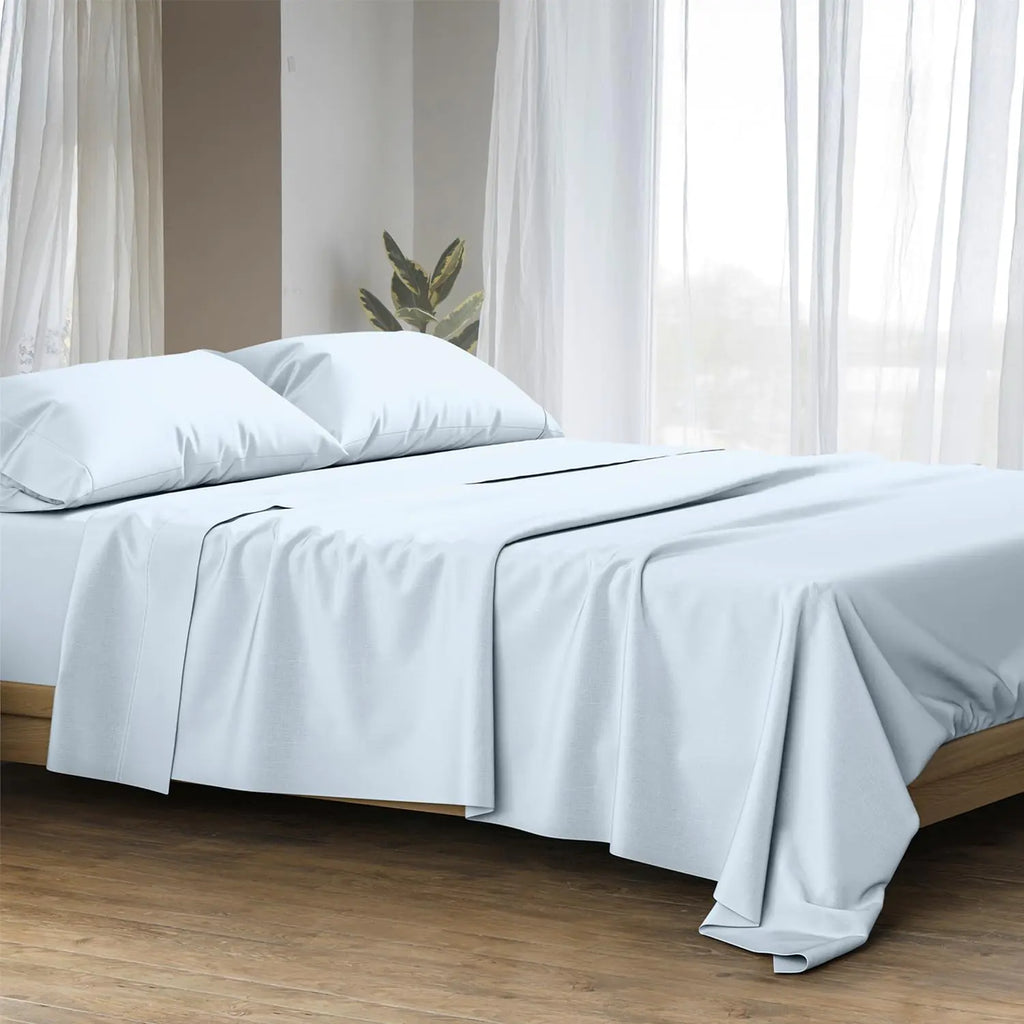 Ashton Sheets 100% Egyptian Cotton Sheets California King Size - 1500 Thread Count 4 PC Cal King Sheets Egyptian Cotton Soft Cooling Sateen Sheets High Thread Count Sheets - Light Blue