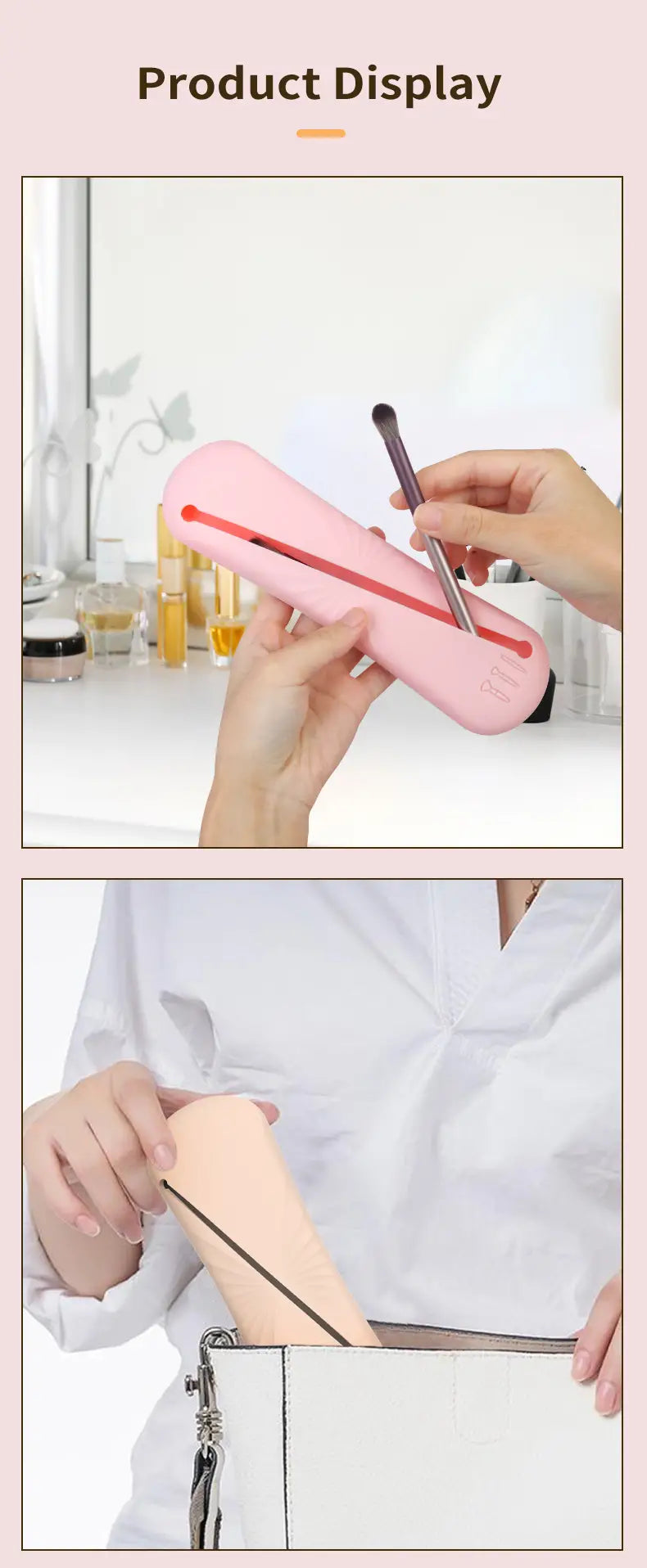 Large Capacity Portable Travel Makeup Brush Organizer