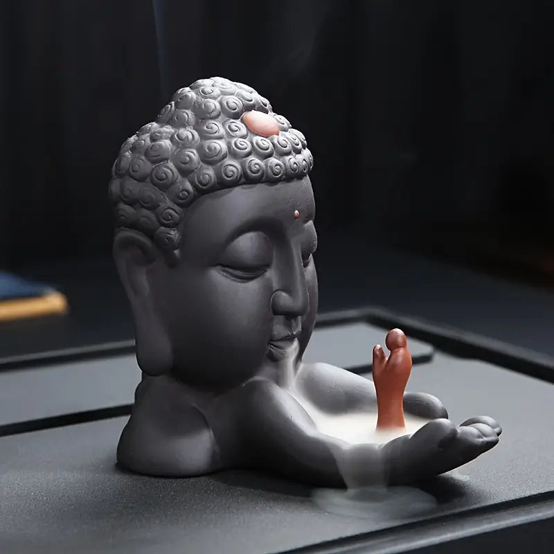 Ceramic Buddha Backflow Incense Burner for Home Decor